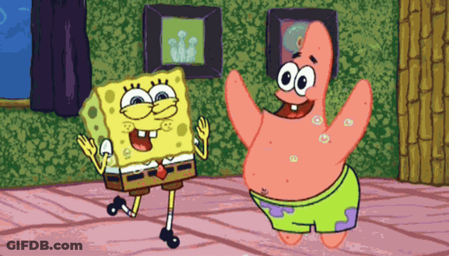 SpongeBob Patrick Happy Dance GIF