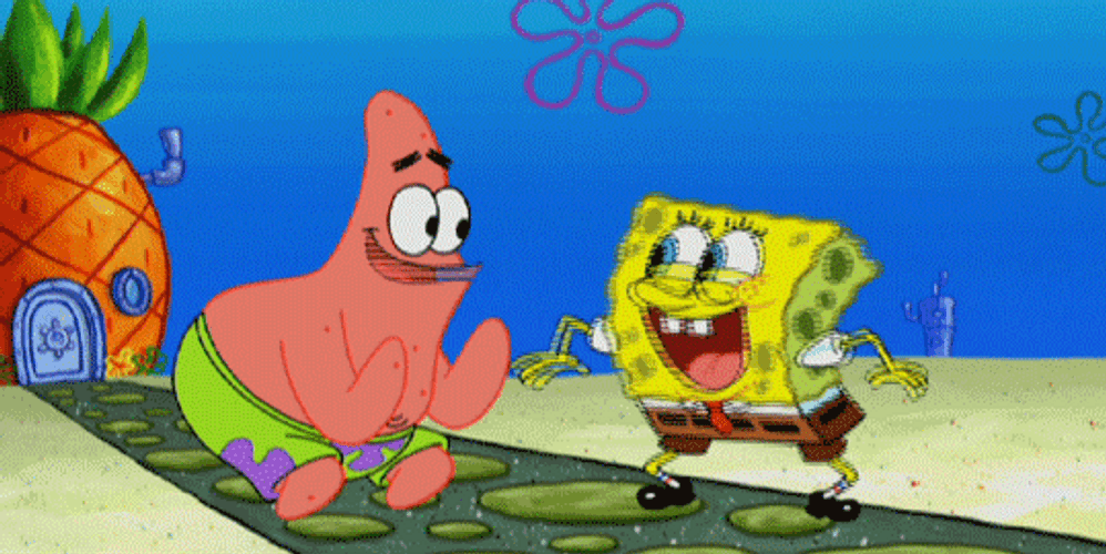 SpongeBob Patrick High Five GIF