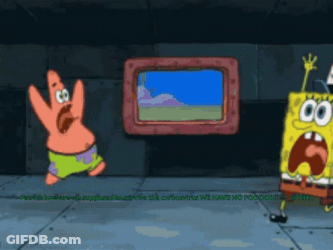 SpongeBob Patrick Running Around Panic Hell Nah GIF