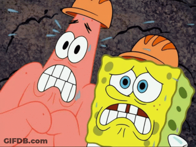 SpongeBob Patrick Trembling Terrified GIF