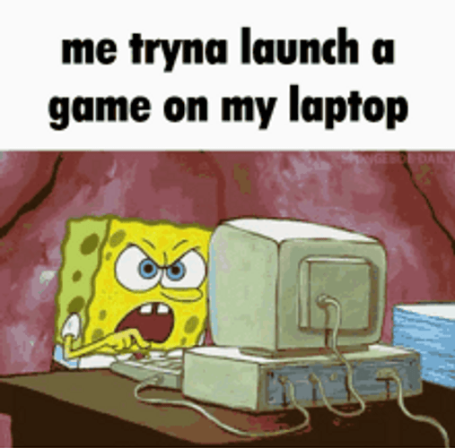 SpongeBob PC Fire Meme GIF