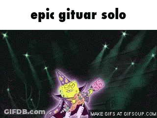 SpongeBob Playing Guitar Saying Epic Guitar Solo GIF