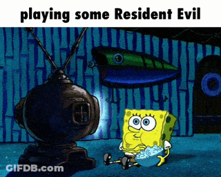 SpongeBob Playing Resident Evil GIF