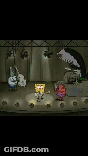 Spongebob Plays A Guitar In Front Of Some Flowers GIF