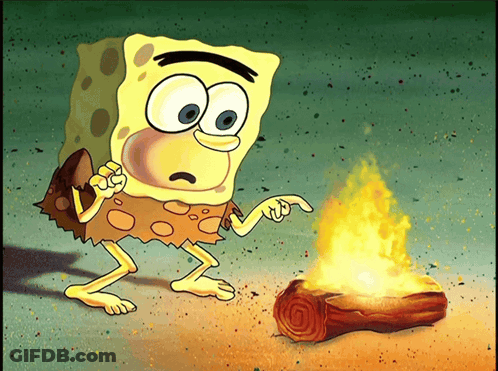 Spongebob Pointing At Fire GIF