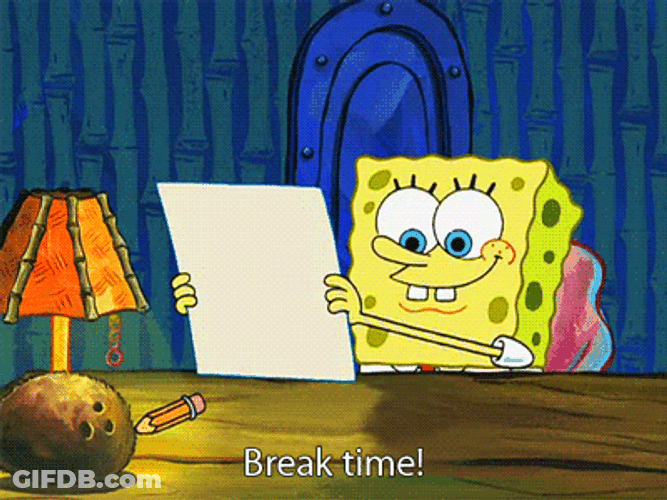 Spongebob Put The Paper And Break Time GIF