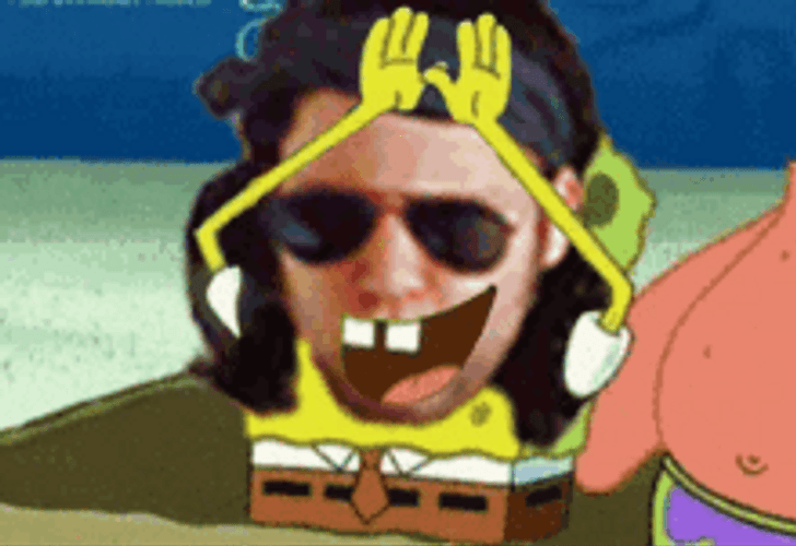 Spongebob Rainbow Shades Imagination Hands GIF