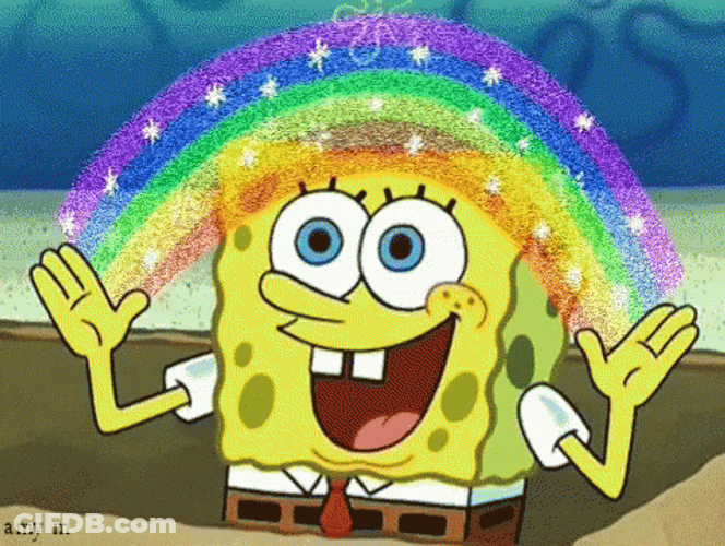 SpongeBob Rainbow Skittles Candy GIF