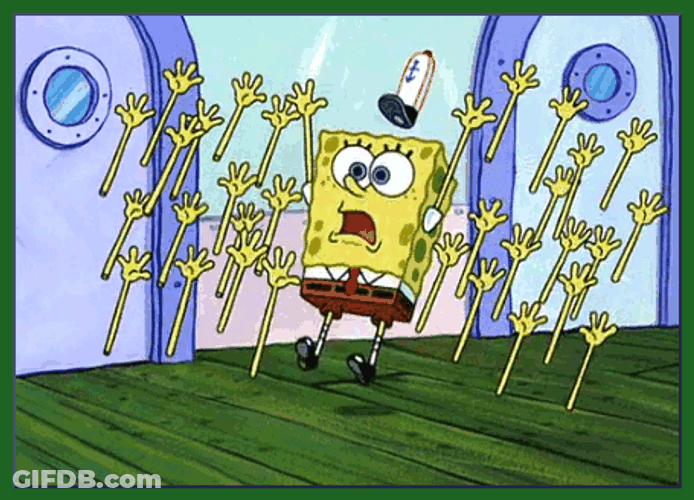 SpongeBob Raise Hand GIF