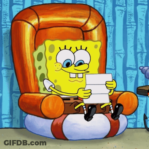SpongeBob Reading Book GIF