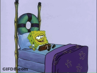 SpongeBob Reading Book In Bed GIF