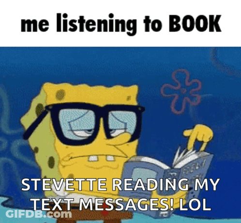 Spongebob Reading Book Me Listening To Book GIF