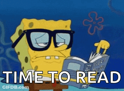 SpongeBob Reading Book Time To Read GIF