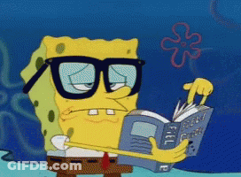 Spongebob Reading Book With Sponge Flower GIF