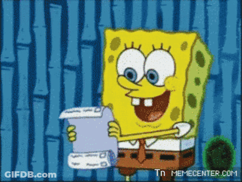 Spongebob Reading Paper With Tn Memecenter.com GIF