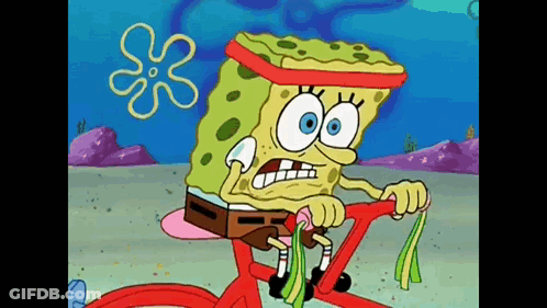 SpongeBob Riding Red Bicycle GIF