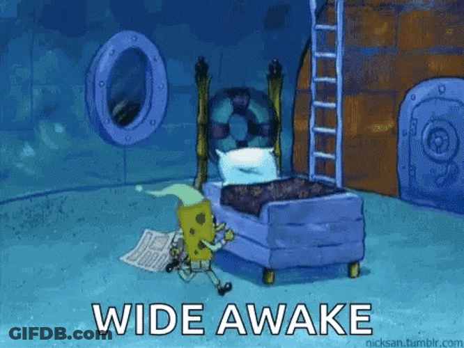 Spongebob Running Fast Cant Sleep GIF