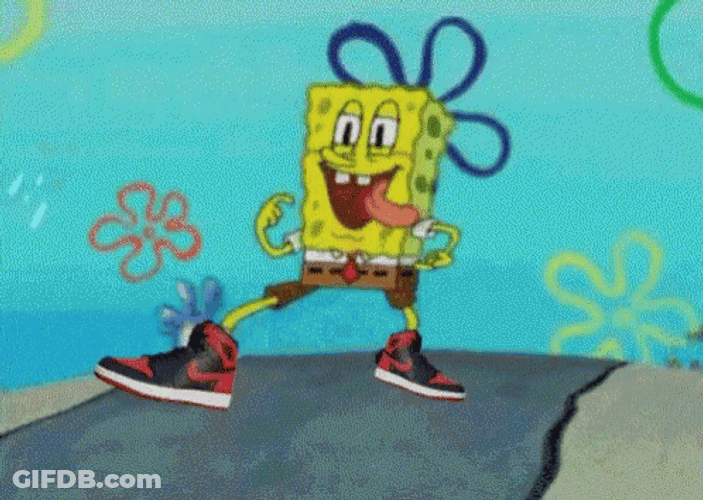 SpongeBob Running Wear Nike Jordan Shoes GIF