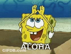 SpongeBob Saying Aloha With Hands Up GIF