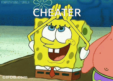 SpongeBob Saying Cheater GIF