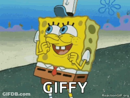 Spongebob Saying Giffy With Sponge Flower GIF