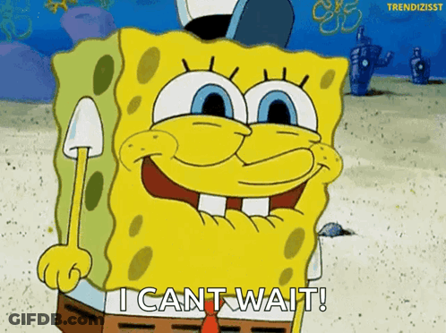 Spongebob Saying I Can't Wait GIF