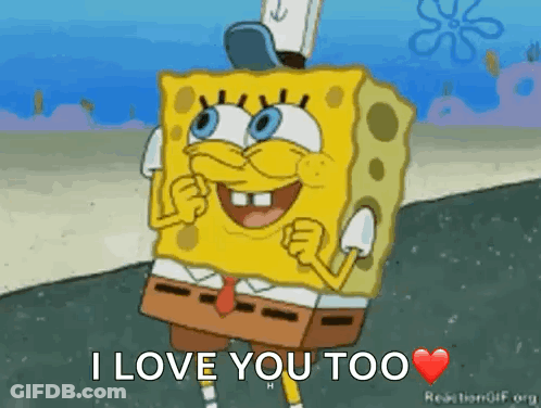 SpongeBob Saying I Love You Too GIF