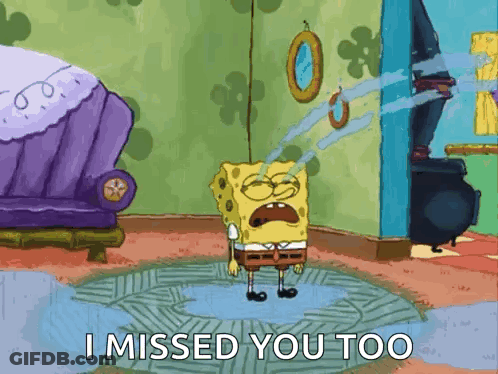 SpongeBob Saying I Missed You Too GIF