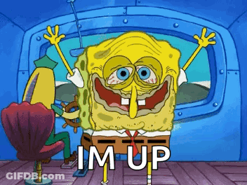 Spongebob Saying Im Up In Front Of A Window GIF
