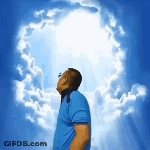 SpongeBob Saying It's Heaven In Front Of Blackboard GIF