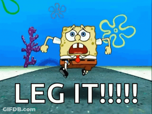 SpongeBob Saying Leg It GIF
