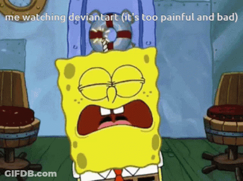 Spongebob Saying Me Watching DeviantArt GIF