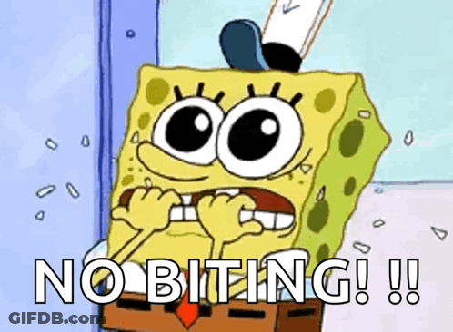 Spongebob Saying No Biting GIF