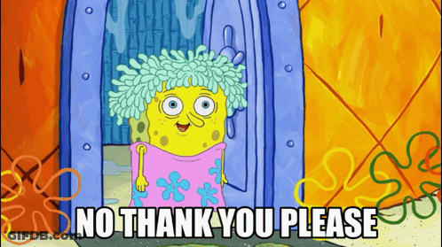 SpongeBob Saying No Thank You Please GIF