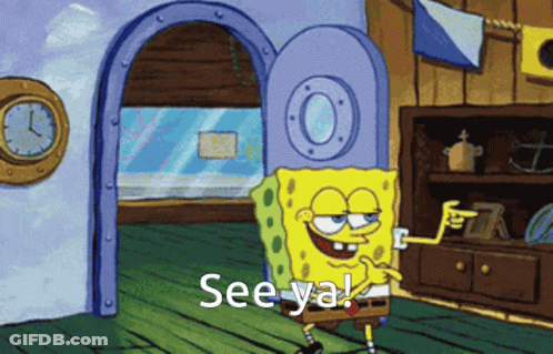 SpongeBob Saying See Ya At Door GIF