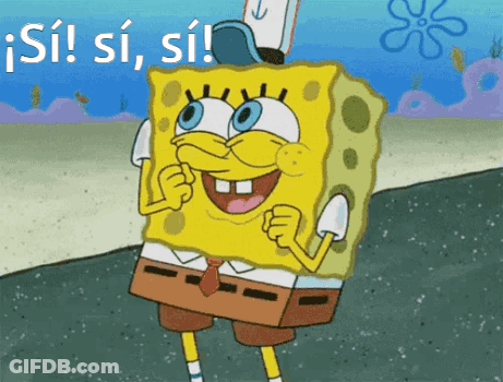 Spongebob Saying Si Si Si GIF