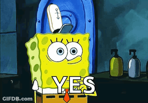 Spongebob Saying Yes In Front Of Toilet GIF