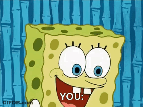 Spongebob Saying You On Blue Background GIF
