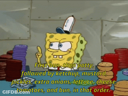 Spongebob Says First Bun Then Patty GIF