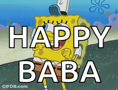 Spongebob Says Happy Baba GIF