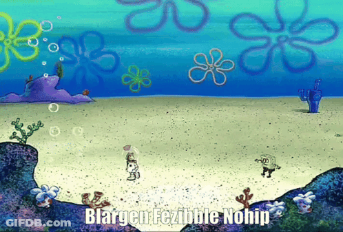 SpongeBob Scene With Blargen Fezibble Nohip GIF