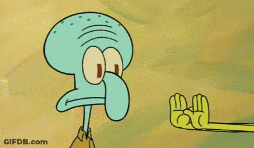 Spongebob Showing Rainbow To Squidward GIF