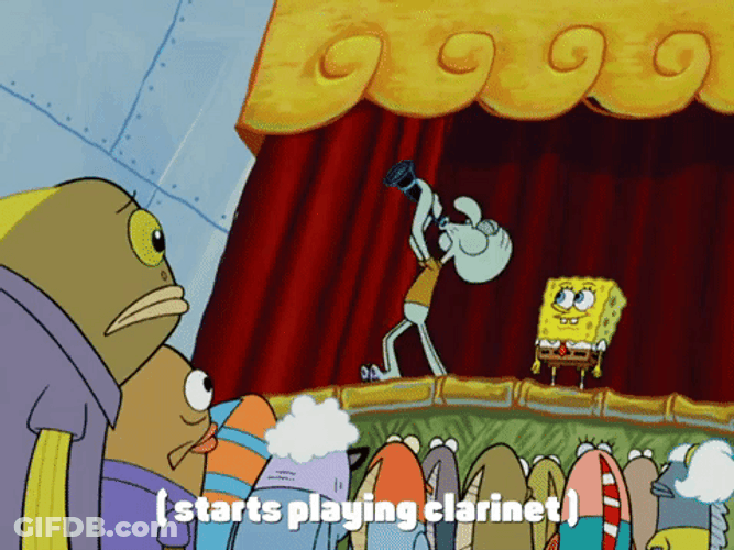Spongebob Singing Clarinet Playing GIF