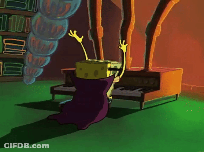 Spongebob Singing Playing Piano GIF