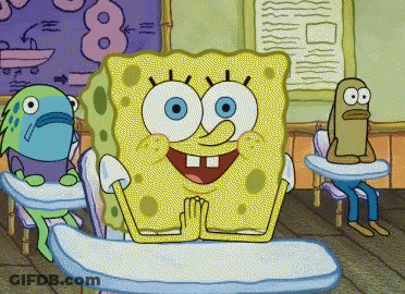 SpongeBob Sitting At Desk GIF