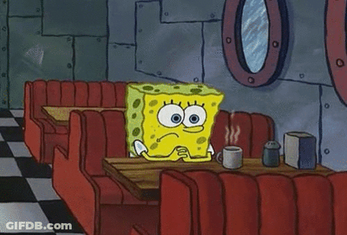 SpongeBob Sitting At Diner Table GIF