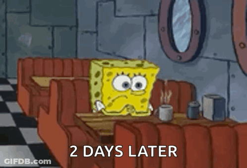 SpongeBob Sitting At Diner Table GIF