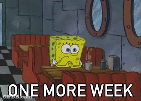 SpongeBob Sitting At Diner With One More Week GIF