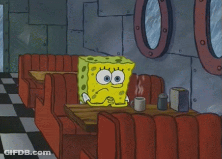 SpongeBob Sitting At Table In Diner GIF