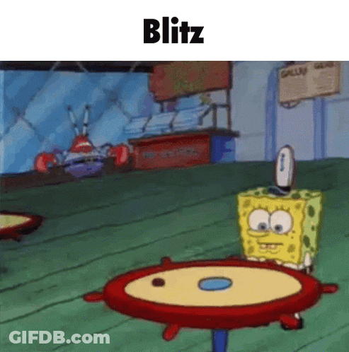 SpongeBob Sitting At Table With Blitz GIF